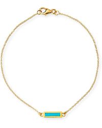 Jennifer Meyer - 18k Inlay Bar Bracelet, Turquoise - Lyst
