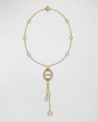 Hoorsenbuhs - 18k Lariat Necklace With Tri Link Diamond Stations - Lyst