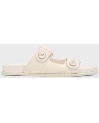 Jimmy Choo - Fayence Pearly-Button Slide Sandals - Lyst