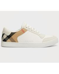 Burberry - Reeth Leather House Check Low-Top Sneakers - Lyst