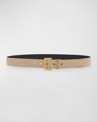 Saint Laurent - Box Laque Ysl Leather Belt - Lyst