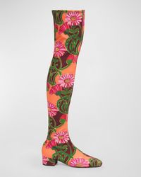 La DoubleJ - Stretch Floral Over-the-knee Boots - Lyst