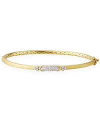 Jude Frances - 18k Gold Moroccan Marrakech Simple Pave Bangle - Lyst