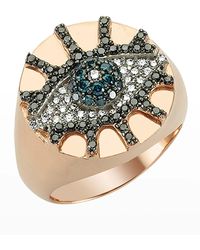 BeeGoddess - Eye Light Multi-diamond Pinky Ring, Size 7 - Lyst