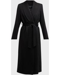 Sofiacashmere - Cashmere Belted Wrap Coat With Pick-Stitched Detail - Lyst