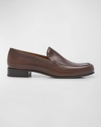 The Row - Flynn Leather Slip-On Loafers - Lyst