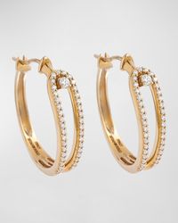 Krisonia - 18k Yellow Gold Hoop Earrings With Diamonds - Lyst