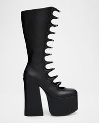 Marc Jacobs - The Kiki Leather Multi-Buckle Platform Knee-High Boots - Lyst