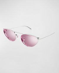 Alexander McQueen - Studded Metal Cat-eye Aviator Sunglasses - Lyst
