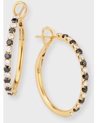 Frederic Sage - 18k Yellow Gold Large Alternating Diamond Hoop Earrings - Lyst
