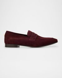 Bougeotte - Suede Flaneur Penny Loafers - Lyst