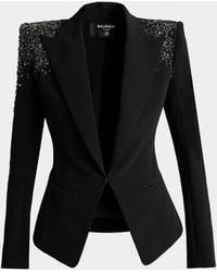 Balmain - Amethyst Embroidered Single-Breasted Tailored Jacket - Lyst