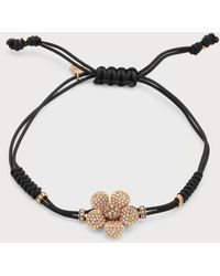 Pippo Perez - Pull-cord Bracelet With Brown Diamond Daisy In 18k Gold - Lyst