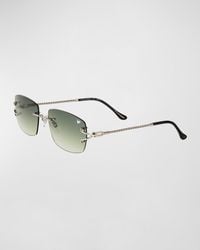 Vintage Frames Company - Bal Harbour 24k White Gold Rimless Rectangle Sunglasses - Lyst