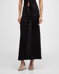 Rabanne - Stud Ruched Maxi Skirt - Lyst
