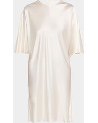 All Three - Mila Satin Shift Knee-Length Dress - Lyst