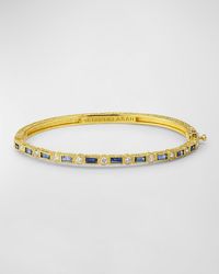 Tanya Farah - 18K Bangle Bracelet With Sapphires And Diamonds - Lyst