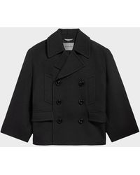 Balenciaga - Apos;S Wool Knit-Collar Double-Breasted Jacket - Lyst