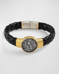 Jorge Adeler - Seleucis Eagle Coin Braided Leather Bracelet - Lyst