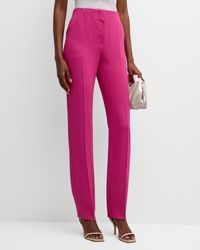 Emporio Armani - High-Rise Cropped Crepe Cady Trousers - Lyst