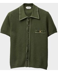 Versace - Cotton Knit Button-Down Sweater - Lyst