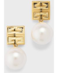 Givenchy - 4G Stud Faux Pearl Drop Earrings - Lyst