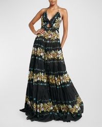 Etro - Tiered Embroidered Sangallo Lace Halter Gown - Lyst