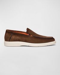 Santoni - Detroit Suede Sneaker Loafers - Lyst