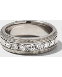 Neiman Marcus - 18k White Gold Round 7-diamond Ring, Size 10 - Lyst