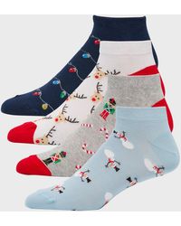 Neiman Marcus - 4-Pack Holiday Ankle Socks - Lyst