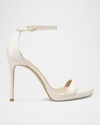 Stuart Weitzman - Nudist Patent Ankle-Strap Platform Sandals - Lyst