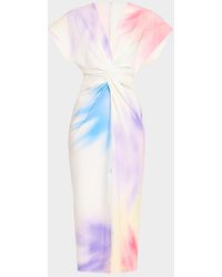 Prabal Gurung - Jackie Twisted Short-Sleeve Midi Dress - Lyst