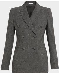 McQueen - Double-Breasted Check Wool Tailored Jacket - Lyst