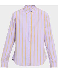 CISSA - Striped Slim Button-Front Shirt - Lyst