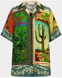 ALÉMAIS - Ace Silk Button-Front Shirt - Lyst