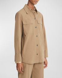 Vince - Button-Front Washed Cotton Shirt Jacket - Lyst