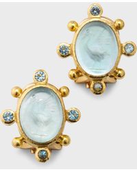 Elizabeth Locke - Crane 19k Yellow Gold Venetian Glass Intaglio Earrings - Lyst