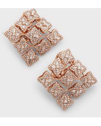 64 Facets - 18k Rose Gold Blossom Motif Diamond Earrings - Lyst