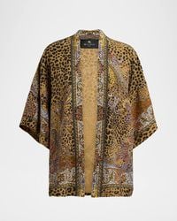 Etro - Kesa Paisley And Animal-Print Silk Jacket - Lyst