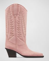 Paris Texas - Rosario Embroidered Suede Western Boots - Lyst