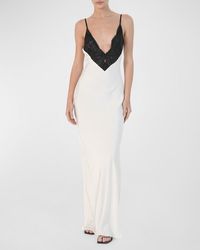 Ronny Kobo - Malo Lace Combo Charmeuse Gown - Lyst