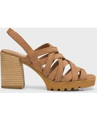 Eileen Fisher - Strappy Suede Caged Slingback Sandals - Lyst