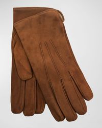 Bergdorf Goodman - Cashmere-Lined Suede Gloves - Lyst
