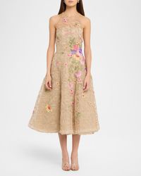 Naeem Khan Multicolor Floral Embroidered Gown | Lyst
