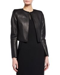 Akris - Hasso Cropped Napa Leather Jacket, Black - Lyst