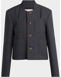 Bottega Veneta - Knot-Button Light Structured Cotton Jacket - Lyst