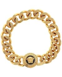 Versace Men's Tribute Medusa Head Textured Link Bracelet - Metallic