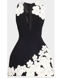 Bronx and Banco - Estelle Deep V-Neck Floral Applique Mini Dress - Lyst