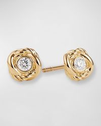David Yurman - Infinity Earrings With Diamonds In 18k Gold, 6.8mm - Lyst