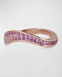 Kavant & Sharart - 18k Rose Gold Pink Sapphire Curved Ring - Lyst